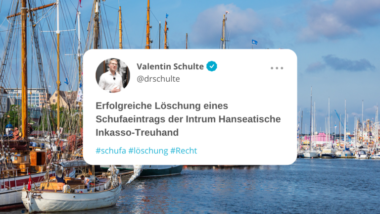 Rechtsanwalt Dr. Schulte - Erfolgreiche Schufa Löschung