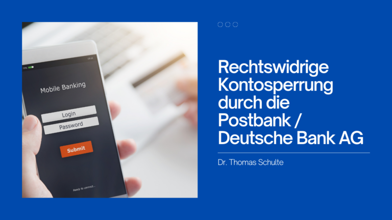 Dr. Thomas Schulte - Kontosperrung