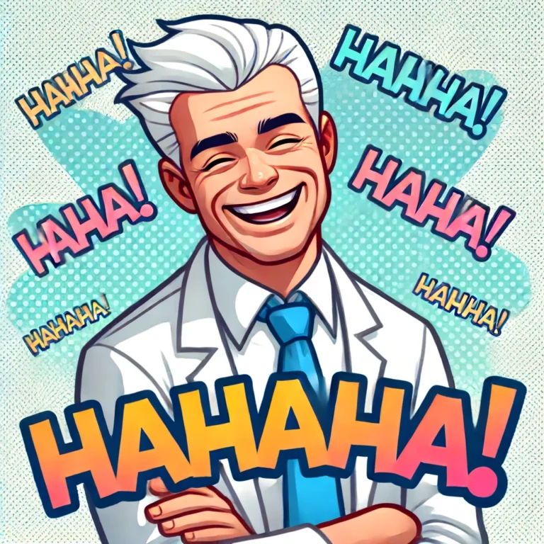Hämisch lachen über andere.