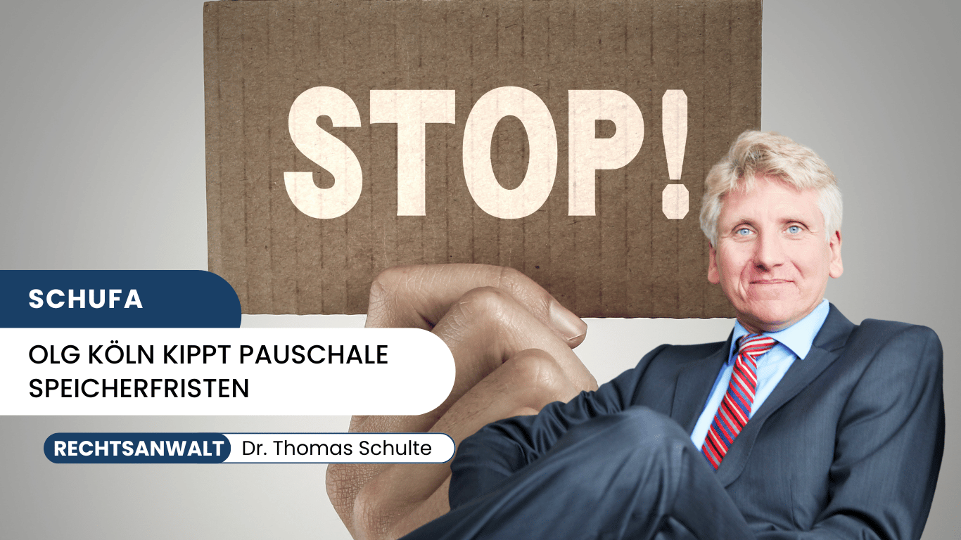 OLG Köln kippt pauschale Speicherfristen - Dr Thomas Schulte