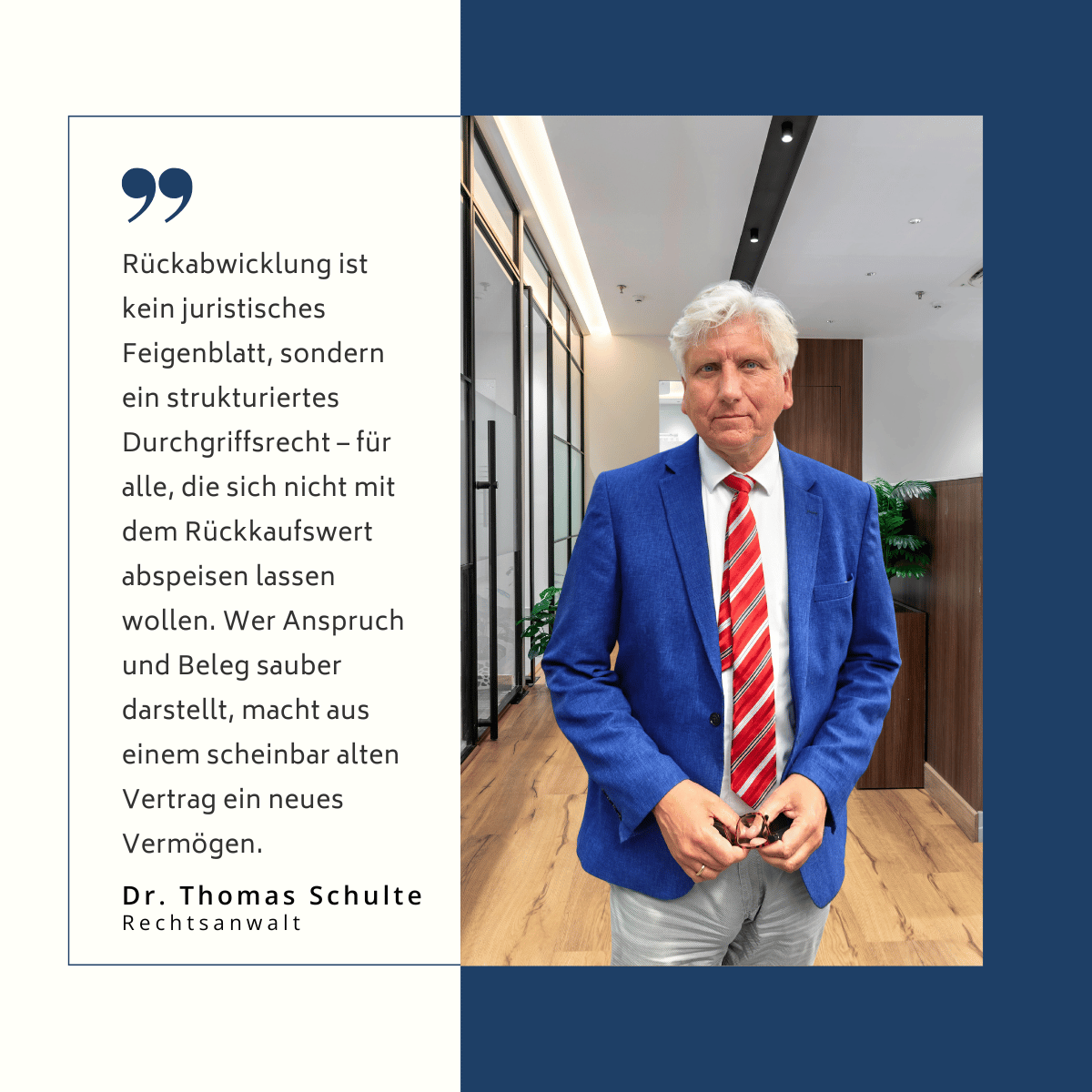 Rückabwicklung von Lebensversicherungen - Dr Thomas Schulte