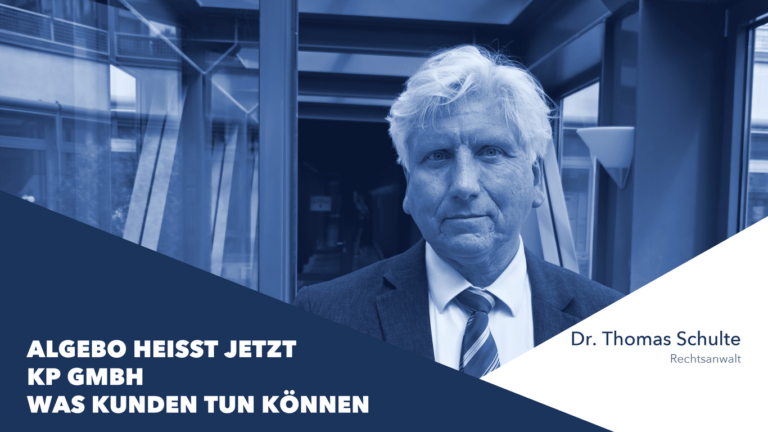 Rechtsanwalt Dr. Thomas Schulte Berlin 2 KP GmbH, vormals ALGEBO Nürnberg: Vorab-Gebühr zurückfordern – Rechtsanwalt Dr. Thomas Schulte